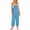 Sky Blue, variant on Women Casual Loose Wide Leg Jumpsuit Sleeveless Spaghetti Strap Romper with Pockets