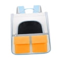 thumbnail image 3 of Mochila portadora de mascotas portátil portátil de viaje de viaje ventilado bolso de bolso para cachorro gatos pequeños senderismo transparente naranja, 3 of 8