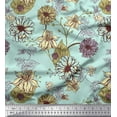 thumbnail image 3 of Soimoi Cotton Poplin Fabric Leaves & Aster Floral Fabric Prints By Yard 56 Inch Wide, 3 of 3