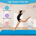 thumbnail image 5 of Topcobe 6 x 2 FT Tri-Fold Gym Mat with Handles and Removable Zippered Cover, Easy to Clean Gym Mat, Gymnastics Equipment for Activity Play, Blue, 5 of 6
