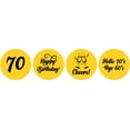 thumbnail image 2 of Darling Souvenir chocolate Labels DIY 190 Pcs Cheers 70th Birthday Theme Stickers-Yellow, 2 of 2