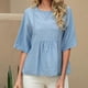 thumbnail image 2 of Vestidos Casuales Para Mujer, Blusas De Mujer De Moda Camisa suelta de manga corta para mujer, 2 of 8