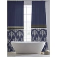 thumbnail image 5 of Boho Navy Blue Flower Sheer Curtains 96 Inch Length 2 Panels Set Window Treatments, Abstract Bohemia Pesley Floral Rod Pocket Semi Curtains for Living Room/Bedroom/Kitchen Décor, 104"W x 96"L, 5 of 7