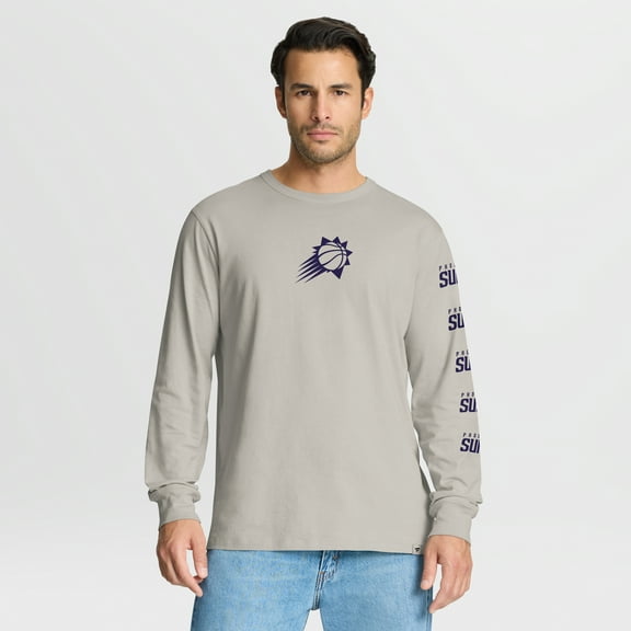 Men's Fanatics Cream Phoenix Suns Crossover Collection Ball Screen Action Premium Long Sleeve T-Shirt