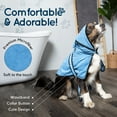 thumbnail image 3 of Houston Imports Hooded Dog Bathrobe Towel - Dog Grooming Bundle with Highly Absorbent Soft Micro-Fiber Towel Dog Robe and Pair of Dog Cleaning Gloves to Help Detangle Dog Hair while Grooming, Small, 3 of 5