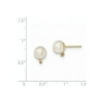 thumbnail image 2 of 14k Gold Diamond 7-8mm Round White FW Cultured Pearl Studs, Diamond CTW 0.1, 2 of 2