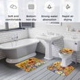 thumbnail image 5 of Colorful Sunflower Bath Mat 3 Piece Bathroom Rug Set, Farmhouse Botanical Floral Non Slip Bath Rug Contour Mat and Toilet Lid Cover, Absorbent Shower Mats Soft Bath Rugs and Mats Sets, 5 of 8