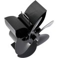 thumbnail image 4 of Ventilador de estufa de leña, chimenea con 5 aspas, ventilador de aleación de aluminio para estufa de leña, estufa de taller, sin electricidad, piezas de chimenea de invierno (negro) Dontodent Kuyhfg Sin marca, 4 of 5