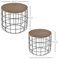 thumbnail image 3 of HOMCOM Tables Gigognes, Table Basse Ronde Lot de 2, Table d'Appoint Industrielle pour Salon, Chambre, Marron et Noir, 3 of 10