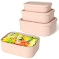 thumbnail image 2 of 3pcs Silicone Food Storage Containers,Silicone Bento Lunch Box Containers with Lids, Microwave, Dishwasher and Freezer Safe (3pcs Green), 2 of 7