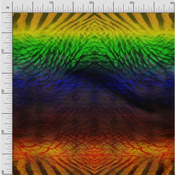 Soimoi Rayon Crepe Fabric Tribal Panel Printed Fabric 1 Yard 46 Inch Wide