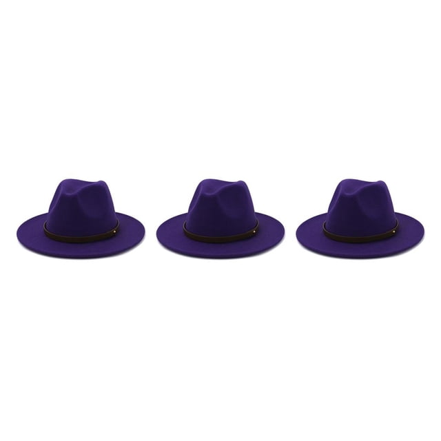 Sombrero Qarigey con hebilla de cinturón vestido de moda de invierno gorros elegantes de ala ancha lana cálida para mujeres