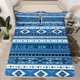 thumbnail image 2 of jejeloiu Retro Boho Aztec Twin Sheet Sets,Blue Vintage Geometric Bedding For Adults 3pcs, 2 of 7