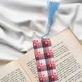 thumbnail image 6 of Kdxio Heart Plaid Print Metal Tassel Bookmarks,Perfect Gift for Art Lovers and Bookworms Metal Bookmarks for Women, 6 of 8