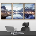 thumbnail image 2 of wall26 Framed Canvas Print Wall Art Set Arctic Snow Mountain Range Village Nature Wilderness Photography Realism Rustic Landscape Colorful Cool for Living Room, Bedroom, Office - 16"x24"x3, 2 of 5