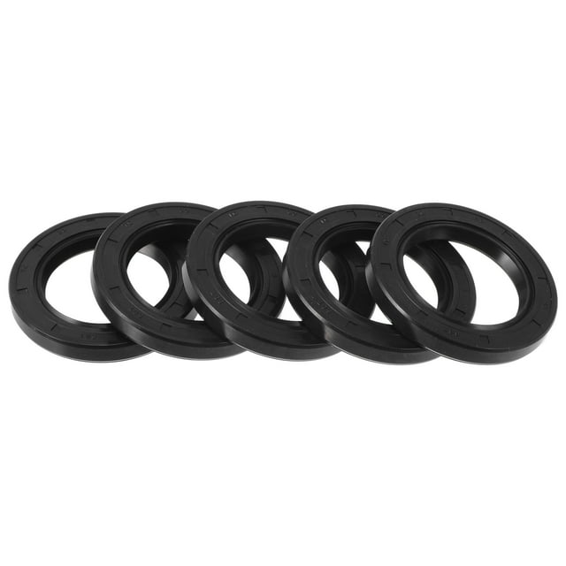 Sello de aceite universal Unique Bargains TC de doble labio con resorte de acero, sello de eje rotativo 30x45x6mm, alta presión, caucho NBR negro, 5 Pcs