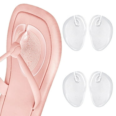 2 Pairs Flip Flops Grip Pads Self-Adhesive Sandal Cushions Pad Gel Insoles Pads for Thong Sandals
