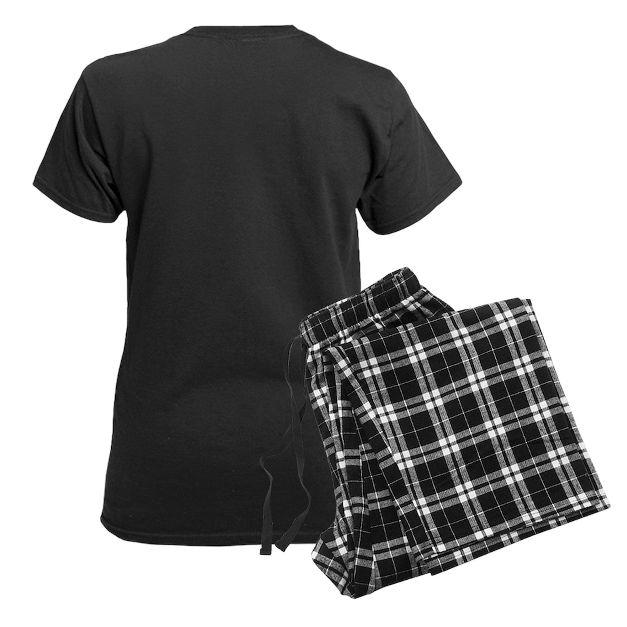CafePress - Im Nice Hes Naughty Elf Hat Women's Dark Pajamas - Women's Short Sleeve Print T-Shirt and Pants Dark Cotton Pajama Set