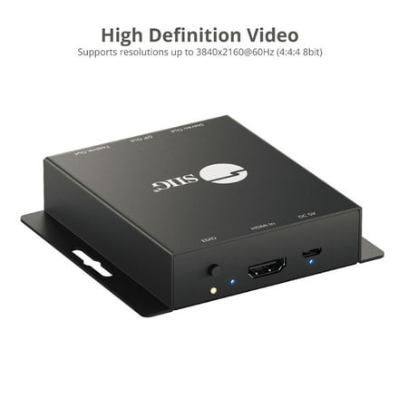 UPC: 0662774043920 | SIIG CEH26A11S1 HDMI 2.0 to DisplayPort 1.2 Converter with Audio Extractor