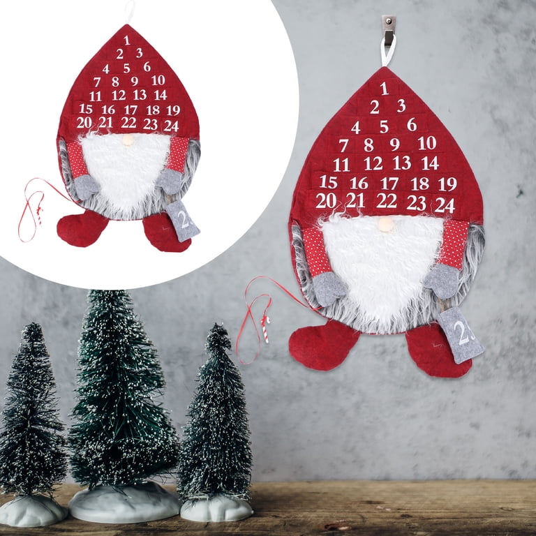 Christmas Swedish Gnome Design Advent Calendar Hanging Christmas Red Hat  Swedish Santa Countdown Calendar for Christmas Decorations - Walmart.com