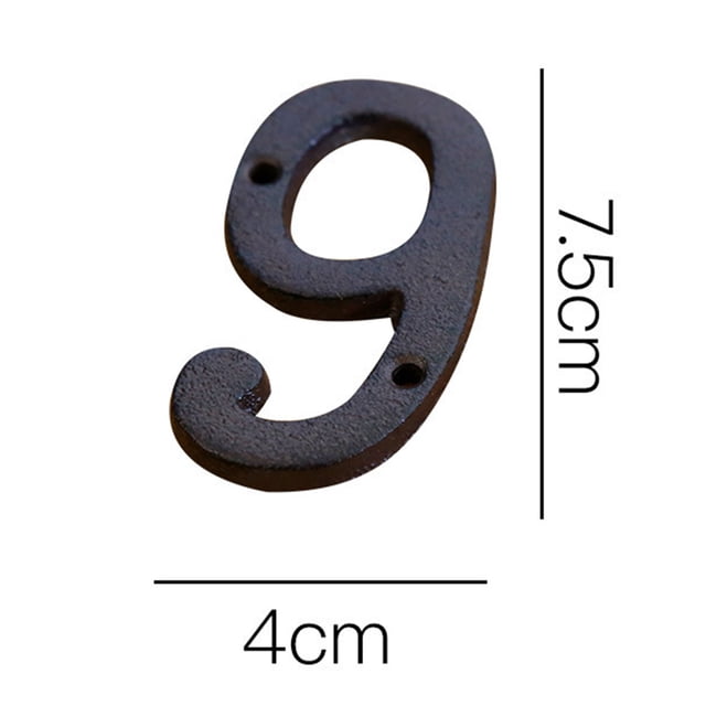 VogueV Cast Iron Wall Numbers, Vintage Metal House Address Plaque (Number 0) J