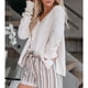 thumbnail image 3 of Pullover Tops, Oversized V Neck Women Knit Sweaters Split Design For Home For Shopping ANGGREK Otros, 3 of 7