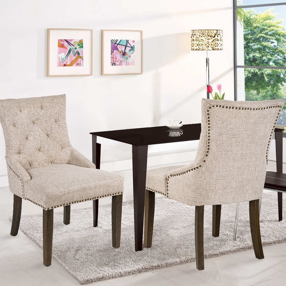 URHOMEPRO Dining Chairs with Armrest Set of 2, Tufted ...