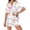 Bowknot, variant on Womens Silk Satin Pajamas Set Animals Print Pjs Button Down Short Sleeve Lounge Set 2 Piece Sleepwear