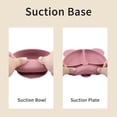 thumbnail image 4 of Silicone Baby Feeding Set, Food Grade Silicone Suction Bowl, Divided Suction Plates, Bib, Spoons Set, Toddlers Self Feeding Supplies Set - Rose Red, 4 of 6