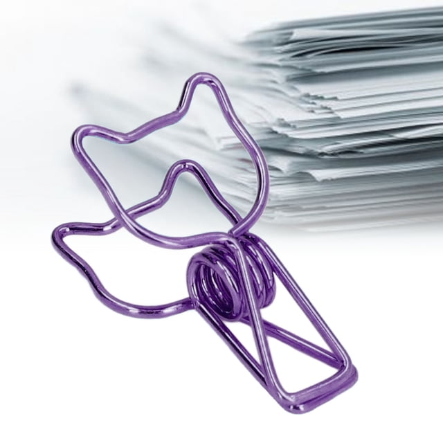 20pcs Pinces à Papier Mignons, Pinces Réutilisables de Style Élégant de Conception Creuse Pinces Métalliques Clips de Liant pour la Salle de Classe de Bureau à la Maison