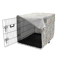 thumbnail image 3 of Botanical Dog Crate Cover, Twigs Pointed Leaves Flowers Curlicue Details Print on Plain Backdrop, Easy to Use Pet Kennel Cover Small Dogs Puppies Kittens, 7 Sizes, Khaki and Multicolor, by Ambesonne, 3 of 6