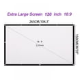 thumbnail image 1 of Pantalla de proyector portátil de 120'' HD 16:9 blanca de 120 pulgadas, compatible con montaje en pared para películas en casa y oficina., 1 of 5