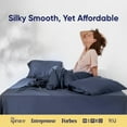 thumbnail image 3 of Vesta Cooling Sheet Set | Bamboo Sheets for Hot Sleeper, Soft, Breathable & Lightweight, Fitted Sheet, Flat Sheet, 2 Pillowcases, King Size, Pacific Blue, 3 of 6