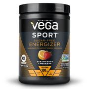 Vega Sport Sugar-Free Pre Workout Energizer Powder, Strawberry Lemonade, 4.3oz