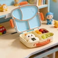 thumbnail image 5 of Microwave Bento Lunch Box with Fork, Spoon, Sauces Compartment, Leakproof Plastic, Portable for School or Work, 5 of 5