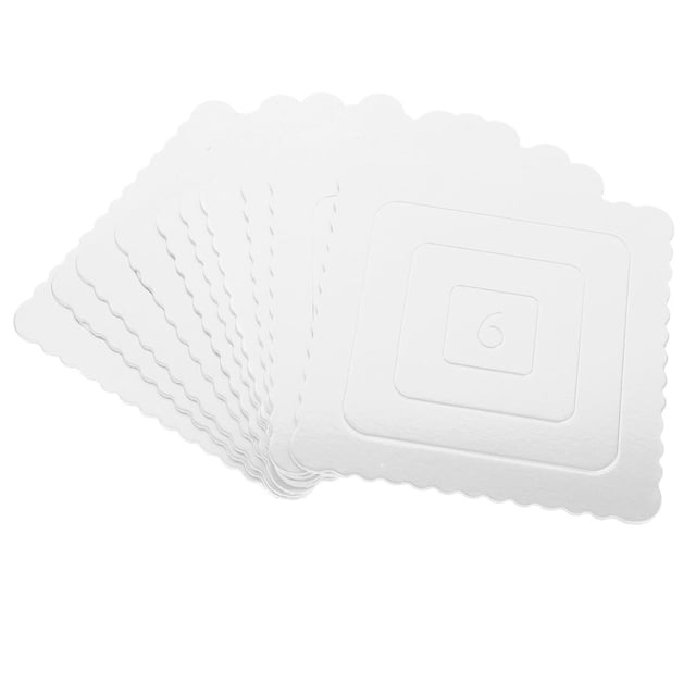 QJUHUNG 10 Pcs Planche à Gâteau en Papier de Qualité Alimentaire Portable pour Fêtes et Utilisation en Boulangerie 6 Pouces