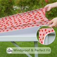 thumbnail image 6 of Red Strawberry Plants Fruit Pink Pattern Square Fitted Tablecloth with Elastic Edge,Square Table Cover,Washable Elastic Table Cover for Home Kitchen Party Decor 34"x34", 6 of 6
