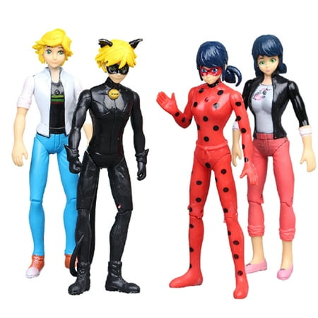 New 6Pcs Miraculous Ladybug Cat Noir Adrien Marinette 7-12cm PVC Action ...