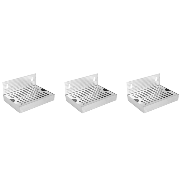 3X Wall Mount Beer Drip Tray No Drain 304 Stainless Steel Homebrew