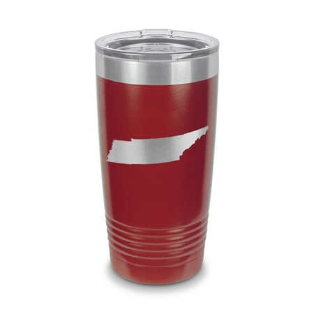

Tennessee Shaped Tumbler 20 oz - Laser Engraved w/ Clear Lid - Stainless Steel - Vacuum Insulated - Double Walled - Travel Mug - tn - Maroon