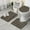 Boho Brown And, variant on Brown Ethnic Stripe Pattern Bathroom Rugs Sets 3 Piece,Toilet Cover Set,Absorbent Non Slip Bathroom Mats Sets with U-Shaped Contour Rug Toilet Rug Set