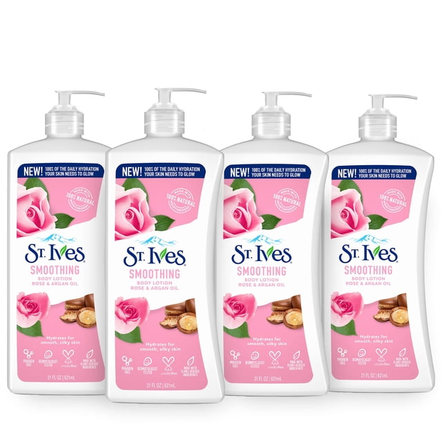 Loción suavizante para manos y cuerpo St. Ives, aceite de rosa y argán, 620 ml