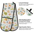 thumbnail image 4 of Dailycode Double Sided Oven Mitt with Loop Heat Resistant Kitchen Long Potholders 7" x 35" Starfish Seaweed Shells, 4 of 6