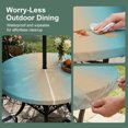 thumbnail image 5 of Round Outdoor Tablecloth with Umbrella Hole and Zipper, Turquoise Ombre Tablecloth with Elastic Waterproof, Modern Yellow Gradient Farmhouse Art Patio Table Covers for 55" - 60" Picnic Pool Tables, 5 of 9