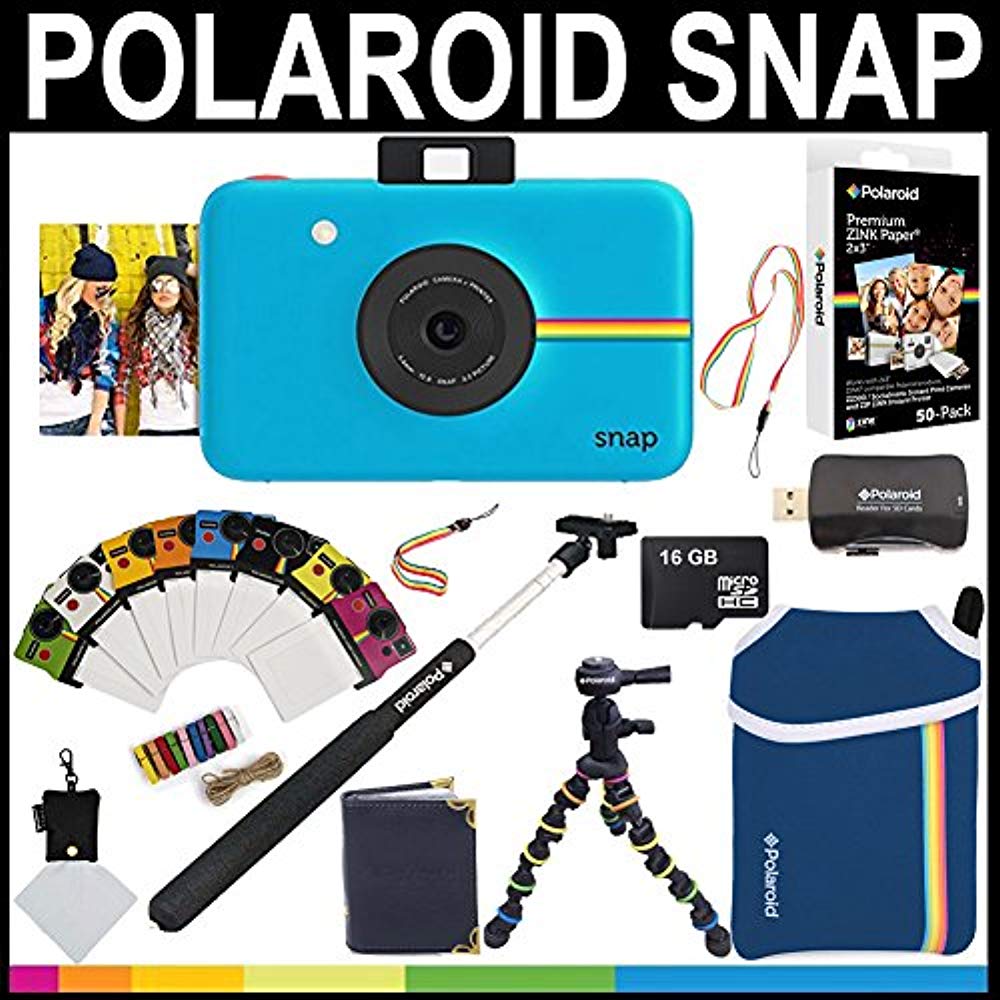 Polaroid Snap Instant Camera (Blue) + 2x3 Zink Paper (50 Pack