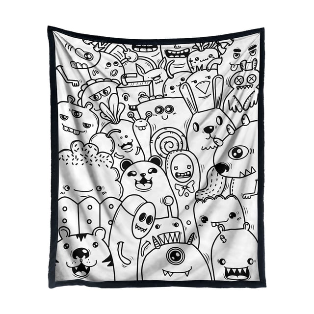 WUSUOWEI 1PC DIY Coloring Blanket,Color Your Own Blankets,Customizable Washable Colorings Blanket Kits,Coloring Mat,Creating Colorings Blankets for Adults,Art Activity Home Decoration
