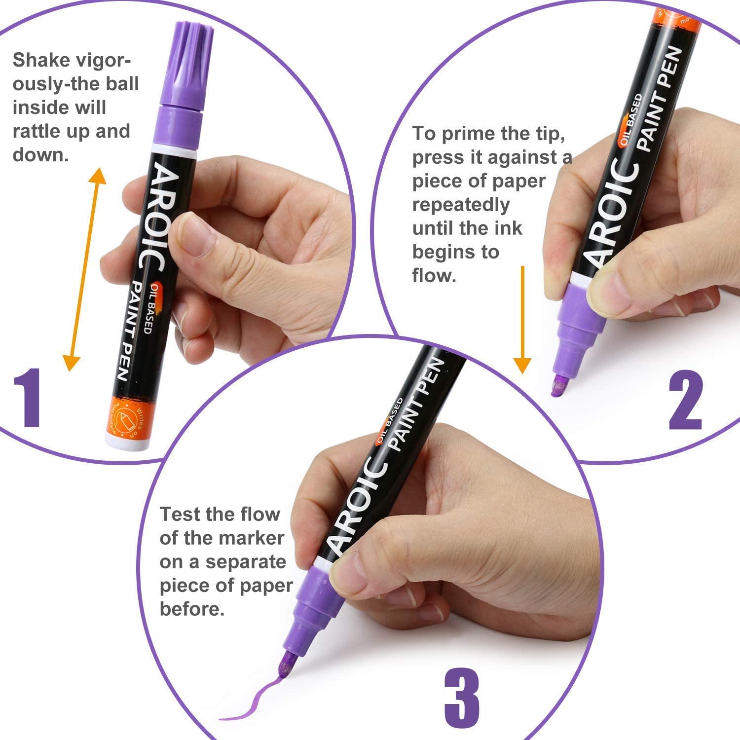 48 Pack Oil-Based Paint Markers Medium Tip - Low Odor Rock Painting Pens for Wood, Metal, Plastic, Glass, Canvas, Ceramic Surfaces | 2025 Artist Professional Kit