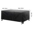 thumbnail image 3 of VEVOR Patio Furniture Cover, 420D Heavy Duty Waterproof Outdoor Dining Table and Chairs Cover, Large Rectangular Patio Table Covers with Air Vent for All Weather, 130L x 84W x 28H inch, Black, 3 of 9
