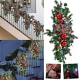 thumbnail image 2 of Couronne de Noël Pré-Éclairée - 50CM de Diamètre, à Piles, 84 Branches - Décoration Intérieure/extérieure avec Baies Rouges et Lumières, 2 of 8