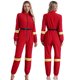 thumbnail image 3 of Mono de bombero con cremallera frontal de manga larga para mujer, mono de Halloween, Navidad, bombero, héroes, Cosplay, mameluco con cinturón, 3 of 5